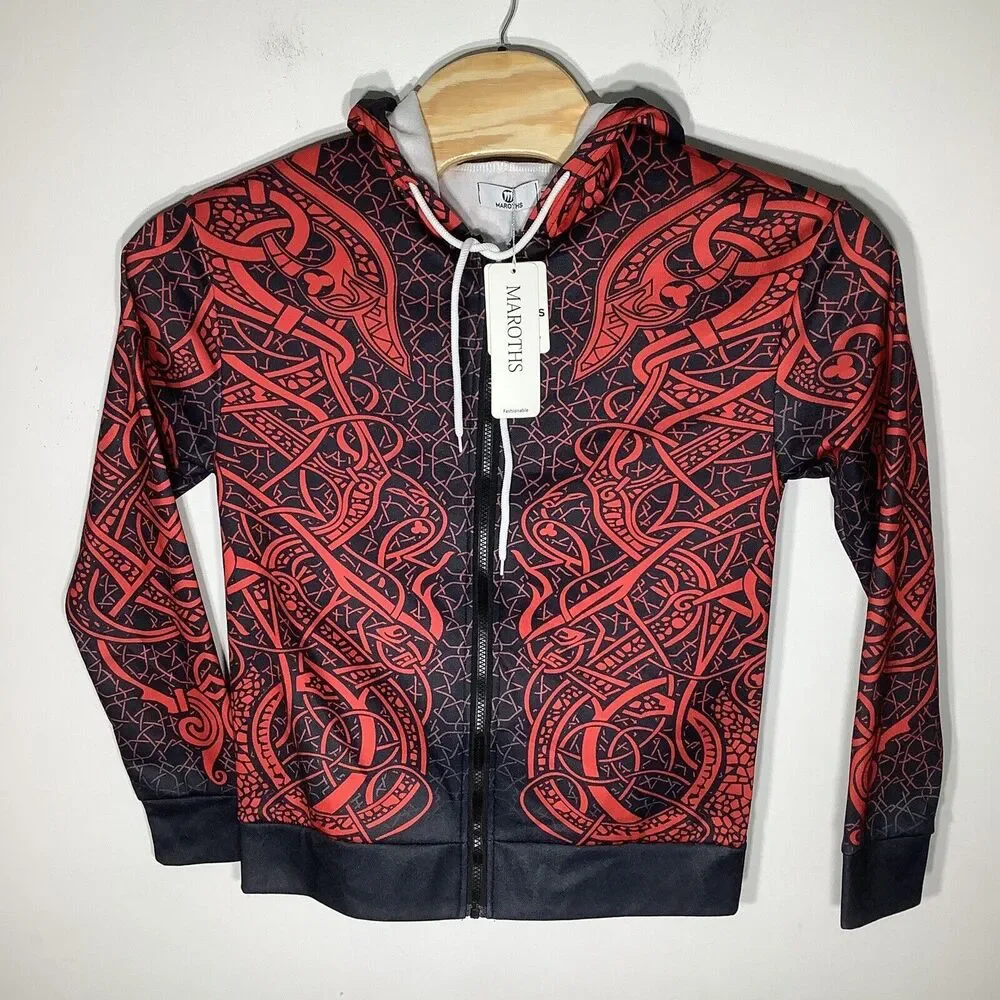 Maroths Mens Long Sleeve Full Zip Hoodie‎ Jacket Size Medium NWT
